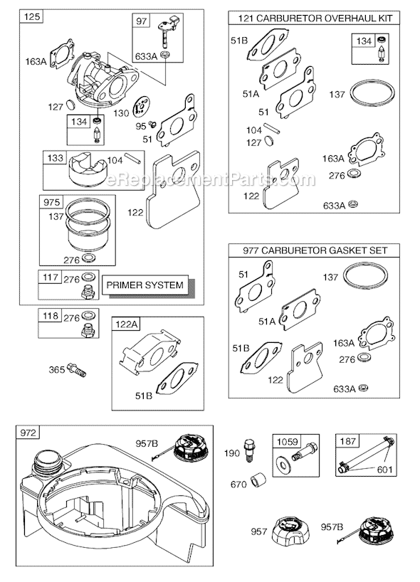 Page C Diagram and Parts List for 12A600SERIES 0100-0112 Briggs and Stratton Engine